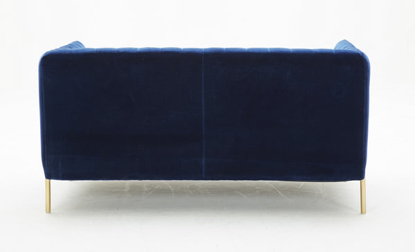 Lamar Love Seat in Blue Fabric