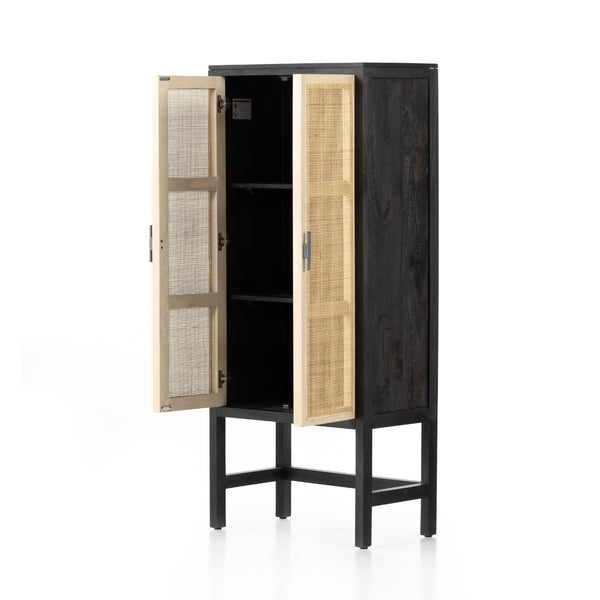 Caprice Narrow Cabinet In Black Wash Mango