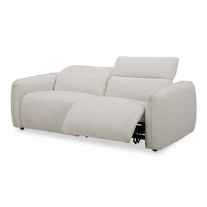 Eli Power Recliner Sofa in Warm White