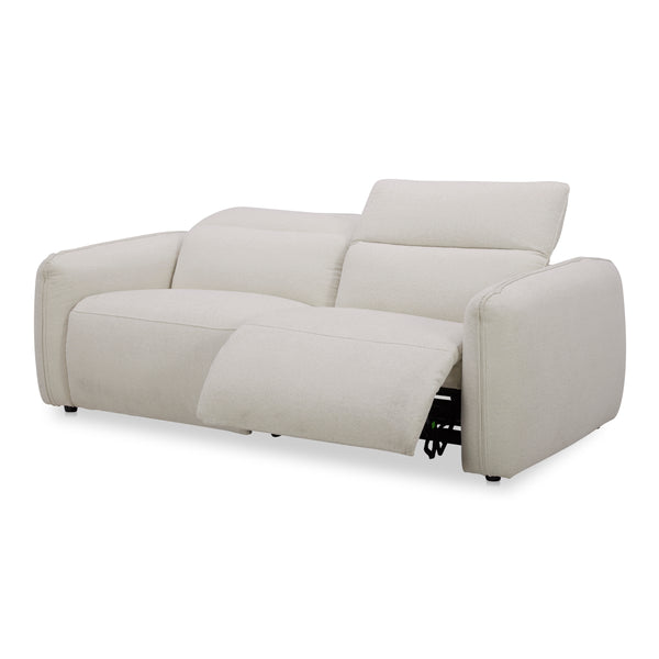 Eli Power Recliner Sofa in Warm White