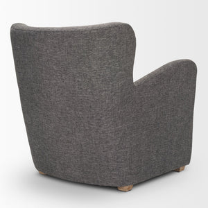 Dunstan Accent Chair Upholstered Gray Twill Fabric and Medium Brown Wood Feet