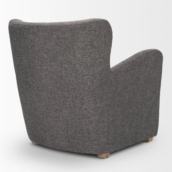 Dunstan Accent Chair Upholstered Gray Twill Fabric and Medium Brown Wood Feet