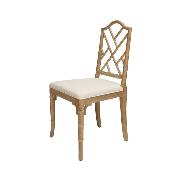 BAMBOO DINING CHAIR IN CERUSED OAK