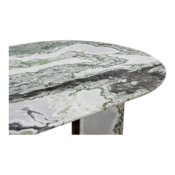 Celia Oval Dining Table in Green Onyx Marble