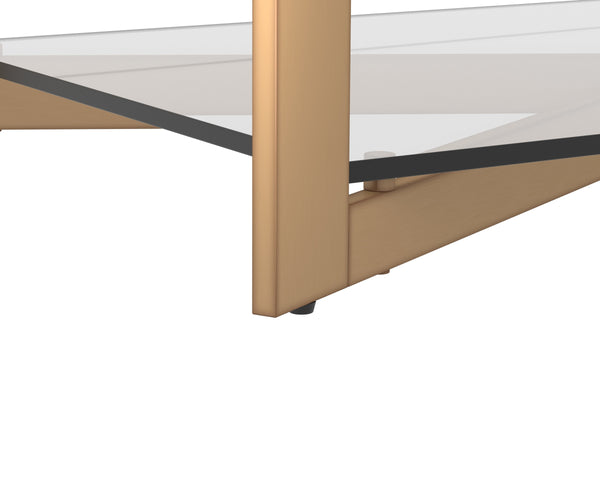 XAVIER COFFEE TABLE - RECTANGULAR - ANTIQUE BRASS