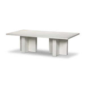 Terrell Outdoor Coffee Table - Matte White Cast Aluminum