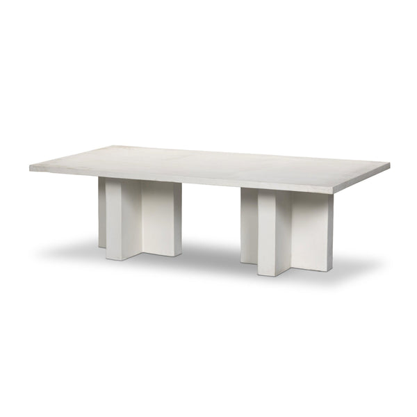 Terrell Outdoor Coffee Table - Matte White Cast Aluminum