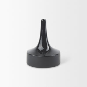 Burton 8.3H Small Glossy and Matte Black Ceramic Jug Vase