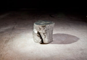 Log Stool, Large, Silver