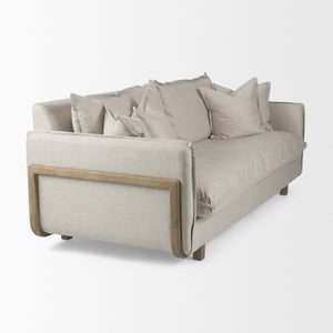 Roy I 84" Beige Upholstered Three Seater Sofa