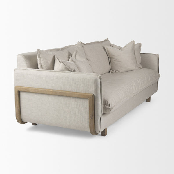 Roy I 84" Beige Upholstered Three Seater Sofa