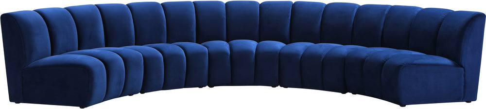 Lynda 5pc. Modular Sectional In Navy Velvet