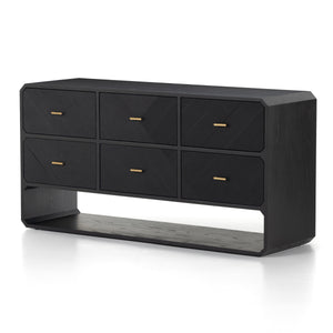 Caspian 6 Drawer Dresser In Black Ash