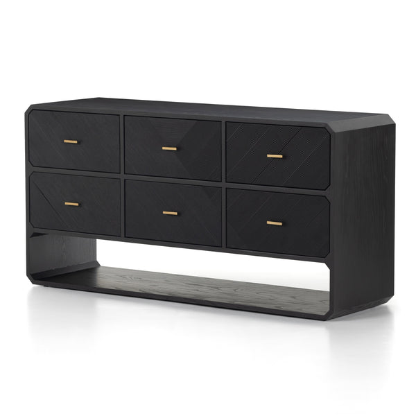 Caspian 6 Drawer Dresser In Black Ash