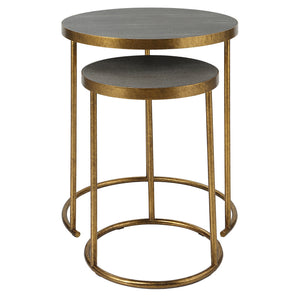 Aragon Brass Nesting Tables, S/2