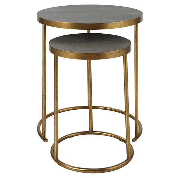 Aragon Brass Nesting Tables, S/2