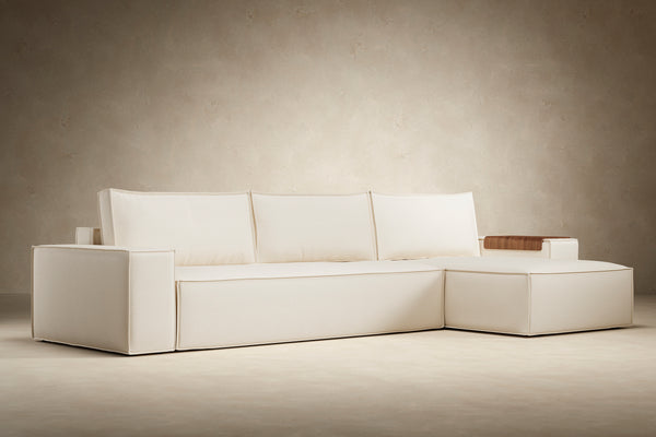 NEWILLA SOFA BED W/LOUNGER 57"X118", W/WIDE ARM RESTS