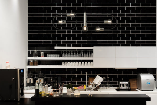 Neutra 5 Light Island/Billiard in Matte Black + Polished Nickel Finish