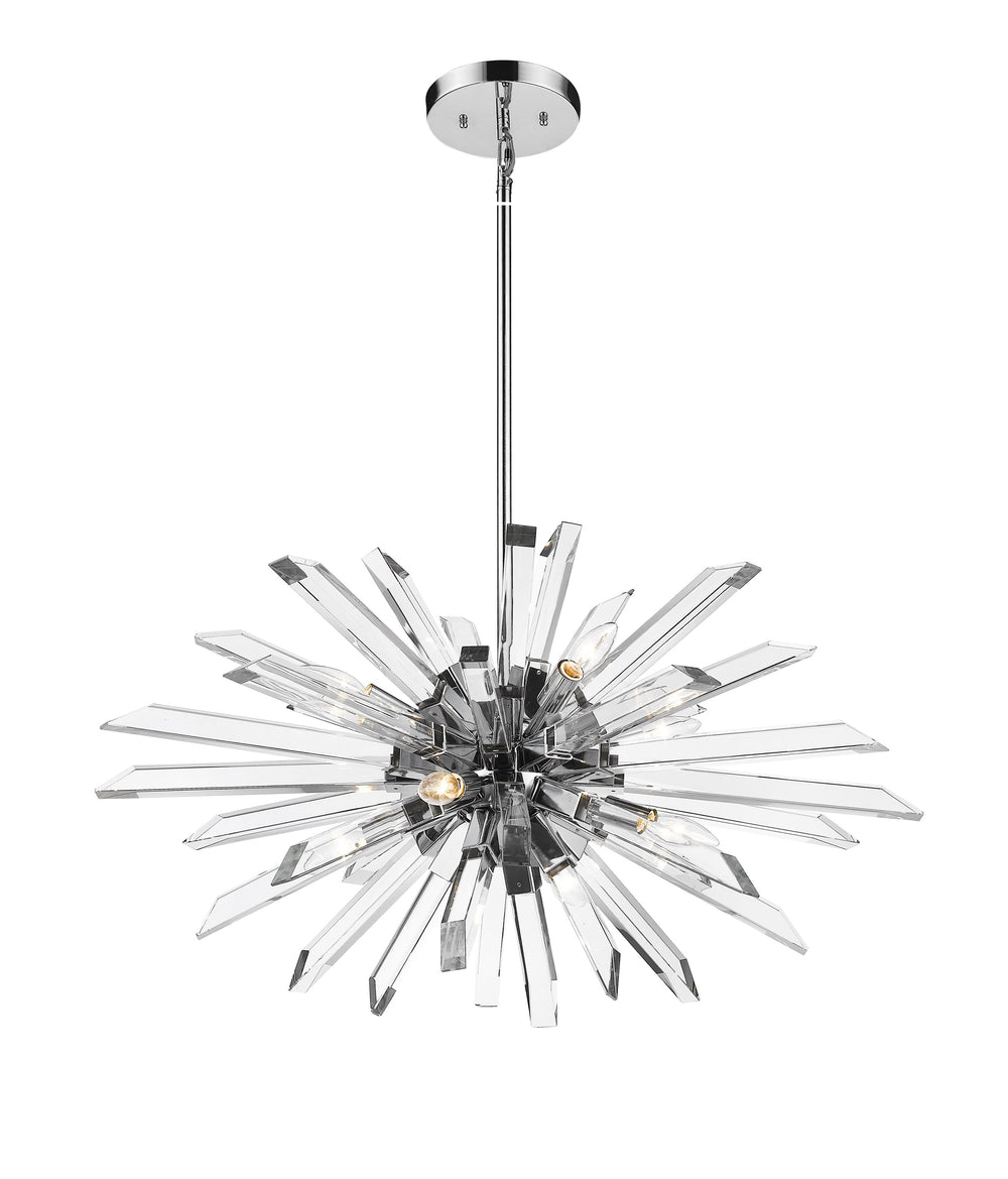 Burst 8 Light Island/Billiard in Chrome Finish
