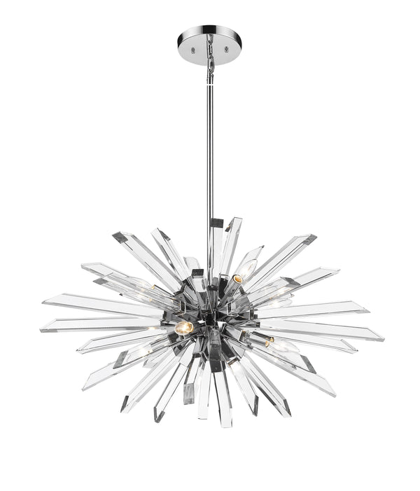 Burst 8 Light Island/Billiard in Chrome Finish