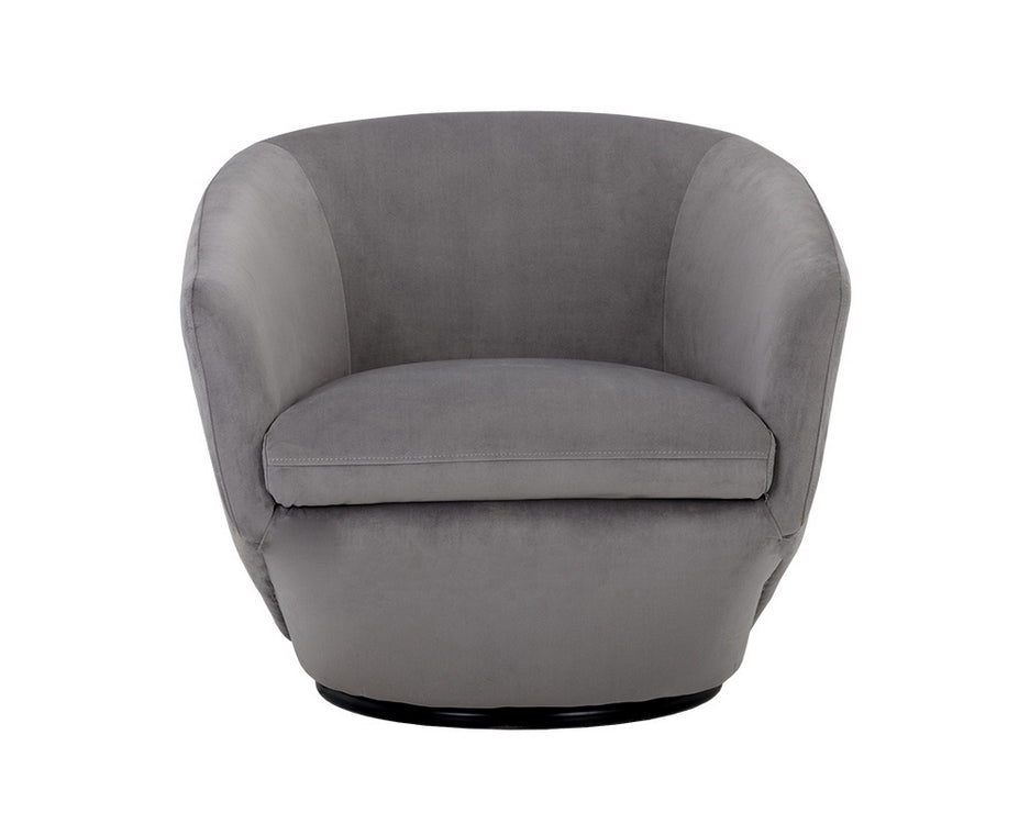 Treviso Swivel Armchair - Antonio Charcoal