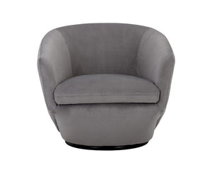 Treviso Swivel Armchair - Antonio Charcoal