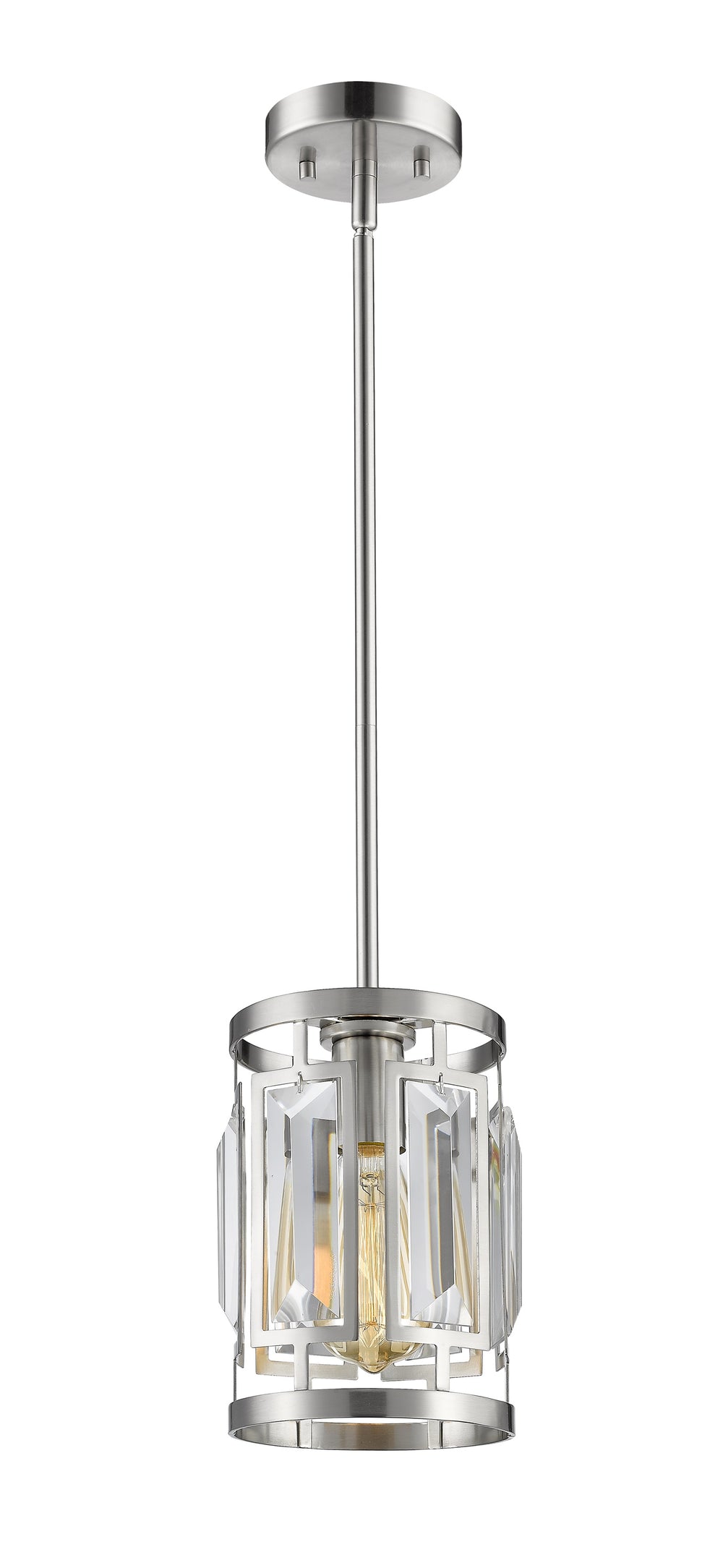 Mersesse 1 Light Mini Pendant in Brushed Nickel Finish