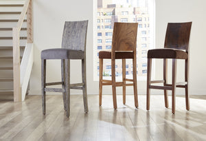 Origins Bar Stool, Chamcha Wood, Perfect Brown