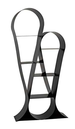 Zaha Industrial Steel Bookcase in Matte Black