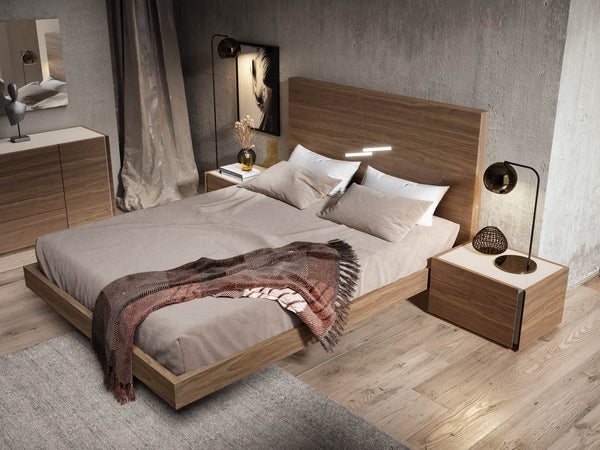 Nelly Left Facing Night Stand in Walnut