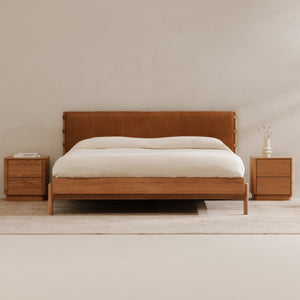 Moe's Colby Queen Bed with Leather Headboard