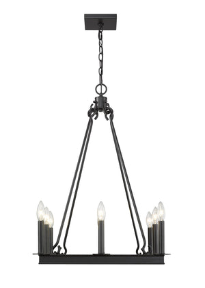 Barclay 8 Light Chandelier in Matte Black Finish