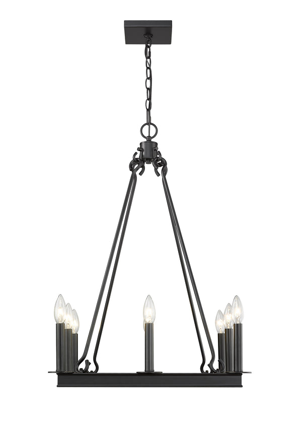 Barclay 8 Light Chandelier in Matte Black Finish