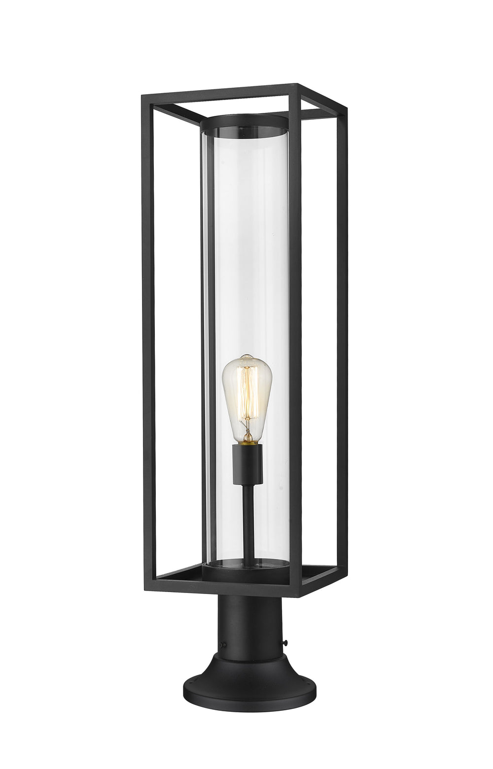 Dunbroch 1 Light Outdoor Pier Mounted Fixture in Black Finish