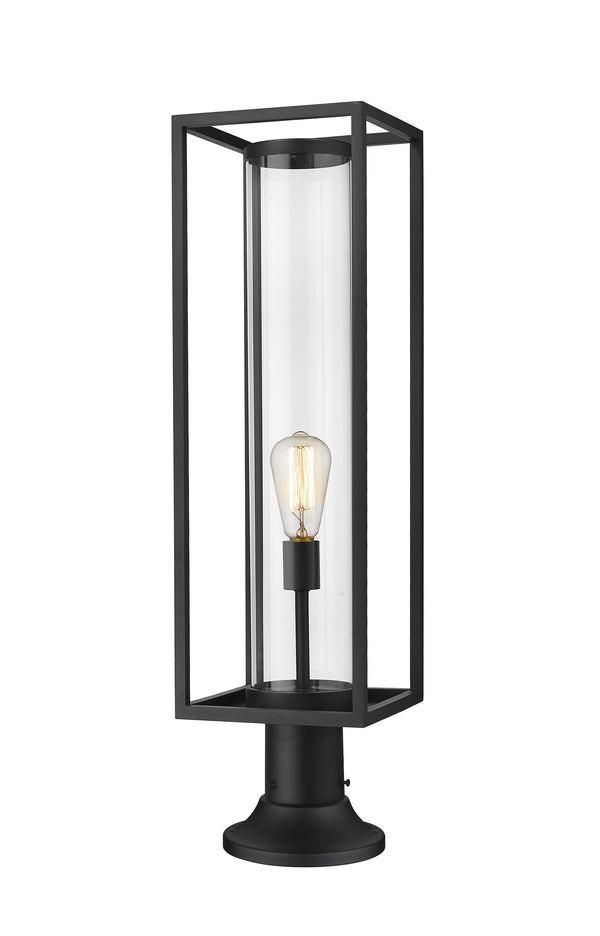 Dunbroch 1 Light Outdoor Pier Mounted Fixture in Black Finish