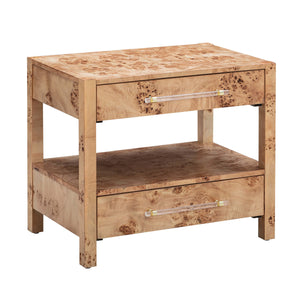 Brandyss Natural Burl Nightstand