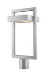 Luttrel 1 Light Outdoor Post Mount Fixture in Silver Finish