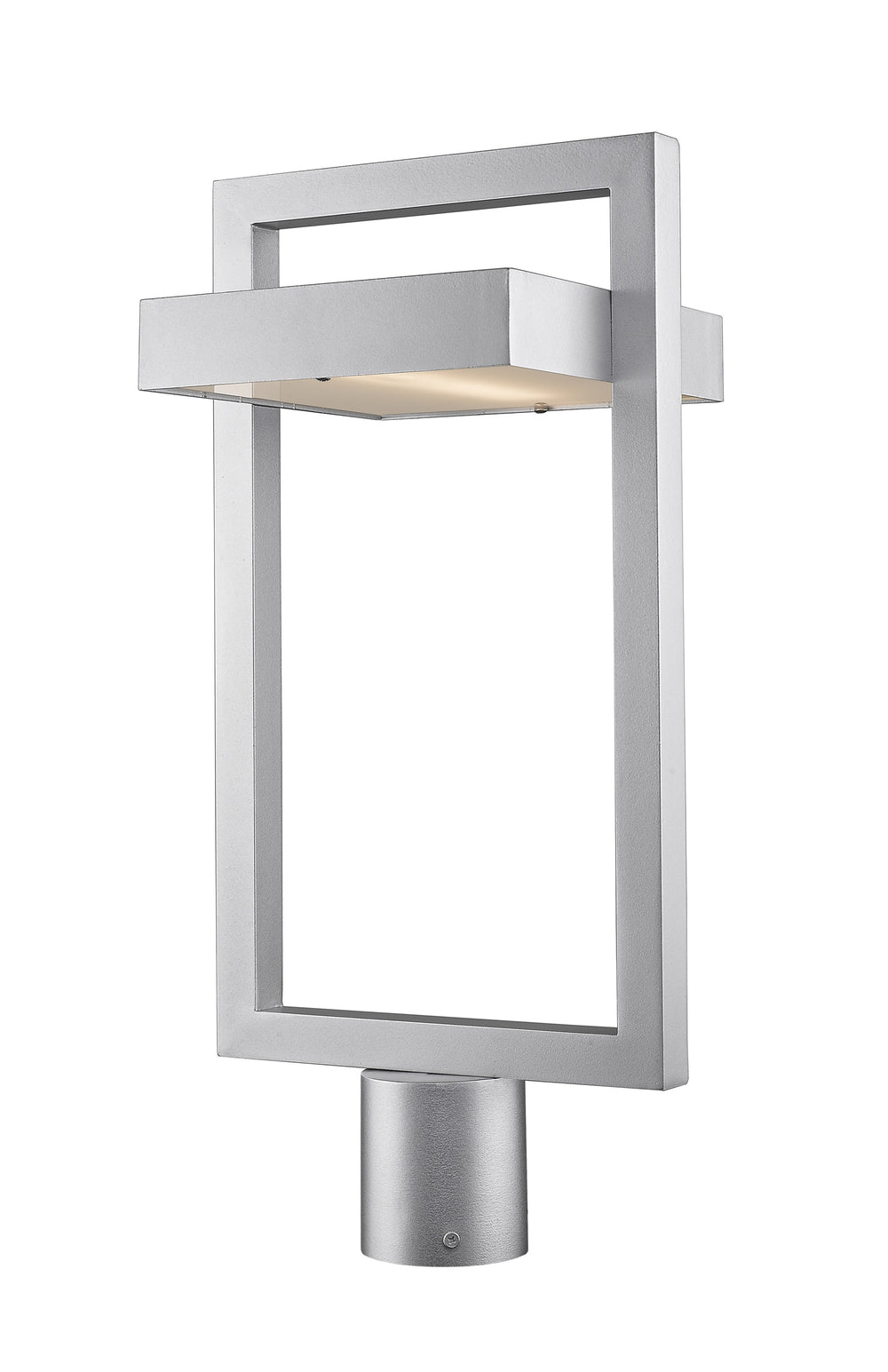 Luttrel 1 Light Outdoor Post Mount Fixture in Silver Finish
