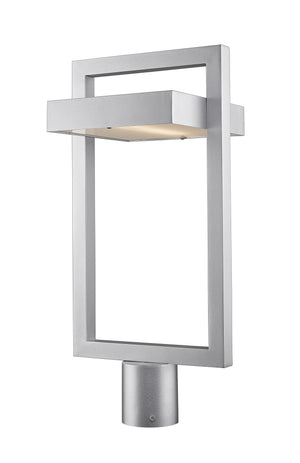 Luttrel 1 Light Outdoor Post Mount Fixture in Silver Finish