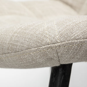 Barrow I Beige Fabric Wrap Black Metal Frame Dining Chair