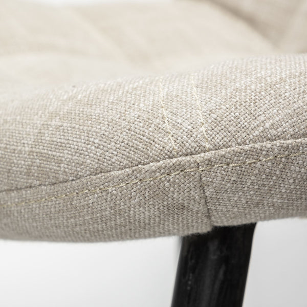 Barrow I Beige Fabric Wrap Black Metal Frame Dining Chair
