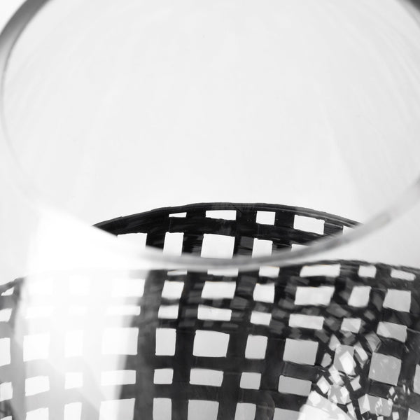 Reena II Large Black Woven Metal Base Table Candle Holder