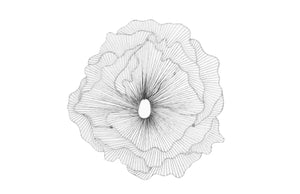 Poppy Flower Wall Art, Silver/Black, Large