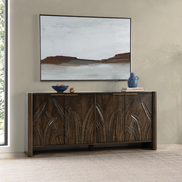 Ledro Solid Mango Wood Cabinet with Carvings