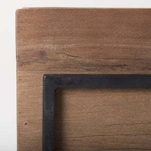 Jadine Set of 2 Medium Brown Wood w/ Black Metal Rectangle Frames