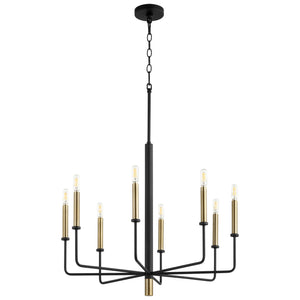 Apollo Chandelier in Noir / Aged Brass