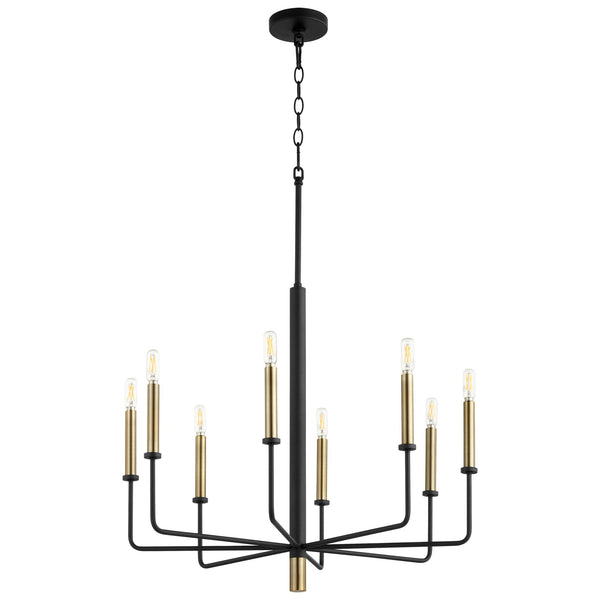 Apollo Chandelier in Noir / Aged Brass