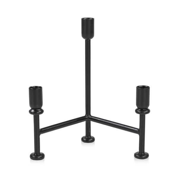 Moe's Cicero Candle Holder Black Iron