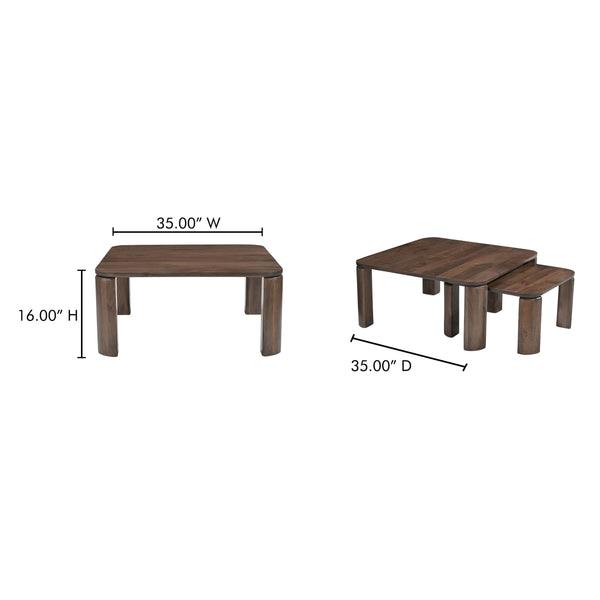 Moe's Bailey Nesting Coffee Table in Deep Brown