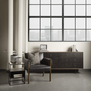 Grace 70Wx18.5Lx31.25H Two-Tone Brown Solid Wood 6 Drawer Sideboard